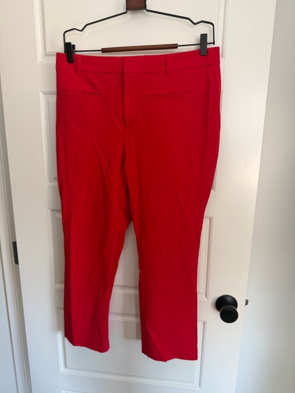 Maeve Anthropologie Bright Red Straight-Leg Women's Trousers